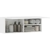 HOMCOM Badezimmerschrank Hängeschrank Wandschrank mit nach oben klappbarer Tür