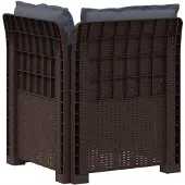 vidaXL 1-Sitzer Garten-Sofa mit Kissen Rattan-Look PP Braun