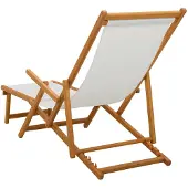 vidaXL Klappbare Sonnenliege 3 Position Massives Eukalyptus Holz Creme