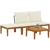 vidaXL 4 stk. Massives Akazienholz & Seil Natur