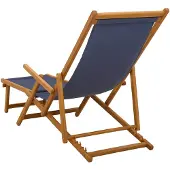 vidaXL Klappbare Sonnenliege 3 Position Massives Eukalyptus Holz Blau