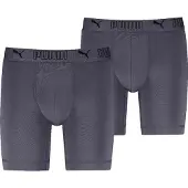 Puma Langer Boxer "MEN SPORT MICROFIBER LONG BOXERS 2P" mit Logo-Bund