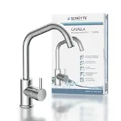 Schutte Küchenarmatur CASALLA, energiesparender Wasserhahn Küche, 360° schwenkbare Mischbatterie Küche, Chrom
