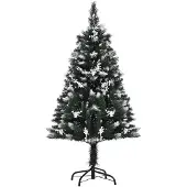 HOMCOM Künstlicher Weihnachtsbaum 1,2 m Tannenbaum 222 Äste Dunkelgrün