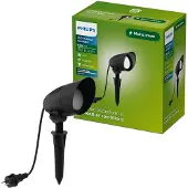 Philips Cylr Spot 4,6 W, GU10, Schwarz, Aluminium, I, Modern, Garage, Garten, Terrasse, Wasserfest, Beständig gegen Rost, Staubresistent, Wasserdicht