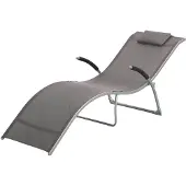 Harms Import faltbare Sonnenliege ITHAKA + Nackenkissen Sunlounger Gartenliege Liegestuhl Liege Stahl