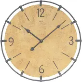 AMS W9616mo Wanduhr mit Holzgehäuse und Metallring