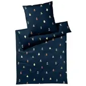 Elegante Bettwäsche Teddy in dunkelblau | Gr.: 140x200 cm (70x90 cm)