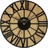 Prim Glamorous Rome Wanduhr Holz lautlos 3D-Zahlen Naturbelassen/Schwarz 35 cm