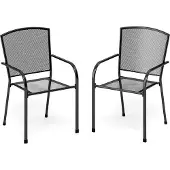 Famanu 2 Gartenstühle, Terrassenstühle, Balkonstühle, Bistro-Stühle, Metall