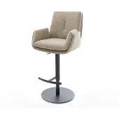 DELIFE Barstuhl Clea-Flex Bouclé Schlamm Drehfuß höhenverstellbar Metall Schwarz