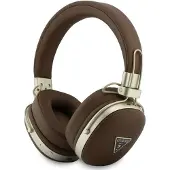 GUESS Headphones Bluetooth ENC Metal Grained Triangle Logo brown