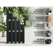 Prestige Home Living Outdoor WPC-Sichtschutzzaun CARMENO - 1x Schrägelelement - Schwarz