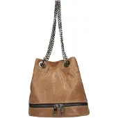Gave Lux Lux-Leder-Tasche mit abnehmbarem Ketten-Schulterriemen, hergestellt in Italien