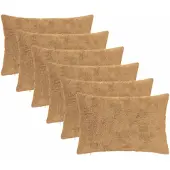 vidaXL Kissenbezug 6 stk. HEERLEN Taupe 40 x 60 cm Faux Kaninchenfell