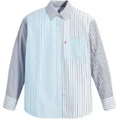 Levi's - "Nola" Hemd für Damen, Premium-Baumwolle, Übergroß (Blau gestreift)