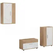 Vicco Wohnwand Berno Goldkraft Eiche/Weiß 3-teiliges Set, Model 59216