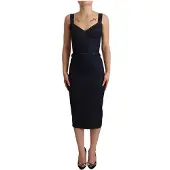 Dolce&Gabbana Denim Bleistiftkleid Ärmellos Midi Länge