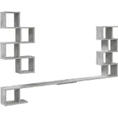 vidaXL Wandmontiertes TV-Regal Betongrau 200 x 15 x 94 cm