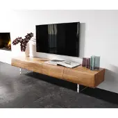 DELIFE Lowboard New Live-Edge 200 cm Akazie Natur 4 Türen Acrylfuß