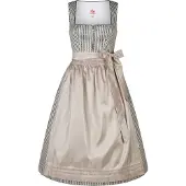 Spieth & Wensky Dirndl "Dirndl Karma", Damen, Gr. 32, N-Gr, braun (taupe), Obermaterial: 58% Polyester PES. 42% Baumwolle CO., uni, regular fit, Kleider Dirndl, mit eleganter Schürze