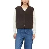 s.Oliver Plüschweste , Damen, Gr. 46, braun, Plüsch, Obermaterial: 90% Polyester, 10% Viskose, unifarben, bequem hüftbedeckend, V-Ausschnitt, Westen Plüschweste, mit Druckknöpfen / V-Ausschnitt