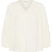 Kaffe Langarmbluse "Damen Bluse langarm KAmissie", Damen, Gr. 36, weiß (chalk), Obermaterial: 98% Baumwolle CO. 2% Elasthan EL., Blusen Langarmbluse