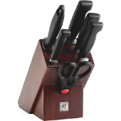 Zwilling Messerblock "**** VIER STERNE", braun (chocolate), Messerblöcke, Messerblock, Made in Germany, Sonderschmelze, inkl. Vielzweckschere & Wetzstahl