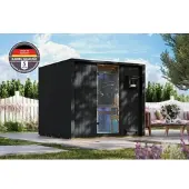 Karibu 68 mm Saunahaus Luna schwarz inkl. 9kW Saunaofen integr. Strg.