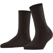 Falke Cotton Rib Damen Socken, 35-38, Braun, Rippe,Uni, Baumwolle