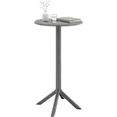 CLP Stehtisch wetterfest stabil Tomas, Gartentisch rund Ø 60 cm Höhe 107 cm, Outdoortisch Polypropylen UV-beständig winterfest