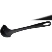 Piazza Schwarze Nylon-Schöpfkelle, 8 cm, H33 cm, für hohe Temperaturen