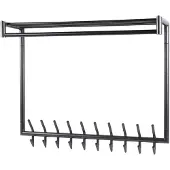 CLEMENTO Tubo Garderobe hoch Kleiderstange und Hutablage 2x10 Haken
