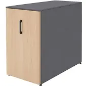 Mendler Aktenschrank HWC-Q27, Büroschrank Stahlschrank, Stützrad Staufächer, Metall 74x43x80cm ~ dunkelgrau,