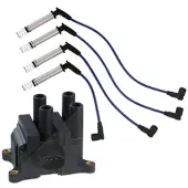 BESTPRICE Zündmodul + Zündkabelsatz 4-teilig [Hersteller-Nr. 31468262] für Ford