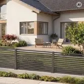 Minka Zaunserie Portico 194 x 150cm Aluminium Gartenzaun in Anthrazit