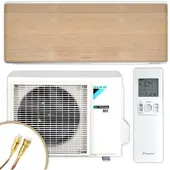 Daikin Split Klimaanlage Set | Stylish | Light Wood | 2,5 kW Quick Connect