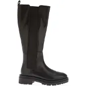 Dune London - Kniehohe Stiefel für Damen, Leder, Stretch-Panel (Schwarz)
