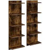 vidaXL Wandregal 2 stk. Raucheiche 30 x 15 x 100 cm Holzwerkstoff
