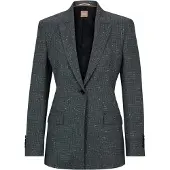 BOSS - Anzugjacke für Damen, Hals Kerbe, Regulär (Schwarz)