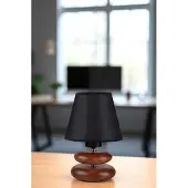 Opviq , Hochwertige Tischlampe (E27, 40W) Schwarz & Walnuss, IP20, 100 cm Kabel