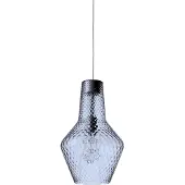 Zafferano Hängeleuchte, geblasenes Glas und Metall, ø 250x3180 mm, 1X E27 mit 70 Watt, IP20, graue Struktur, bläuliches Glas
