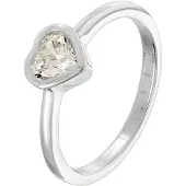 Trendor 31064-01 Damenring mit Zirkonia-Herz 925 Silber Rhodiniert