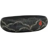 vidaXL Aufsatzwaschbecken Schwarz Oval 59x40x15 cm Keramik
