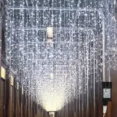 Yakimz 5m LED Eisregen Eiszapfen Weihnachts Garten Lichtervorhang Lichterkette,KaltWeiß