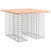 vidaXL Gartentisch aus Gabionen 100x102x72 cm Massivholz Douglasie
