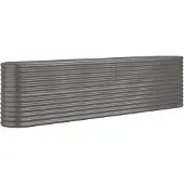 vidaXL Hochbeet Verzinkter Stahl 260x40x68 cm Grau