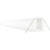 vidaXL Gewächshaus mit Stahlrahmen Weiß 48 m² 24x2x2 m