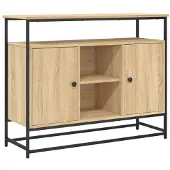 vidaXL Sideboard Sonoma-Eiche 100x35x80 cm Holzwerkstoff