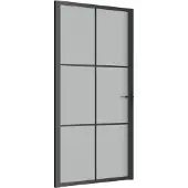 vidaXL Innentür 102,5x201,5 cm Schwarz Mattglas und Aluminium
